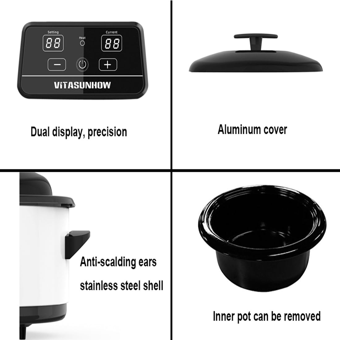 Amazon.co.jp: VITASUNHOW 6クォート ホットストーンウォーマー | 調節